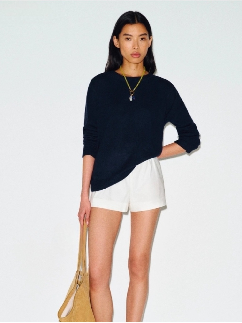 Reformation Sweater Boyfriend Cashmere Crewneck in Black